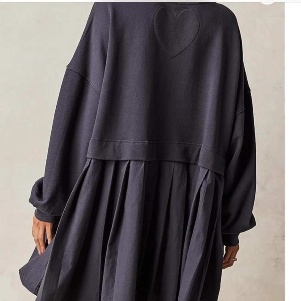 The Chloe Sweatshirt Dress in Black Pepper Sz S NWT - Picture 3 of 10